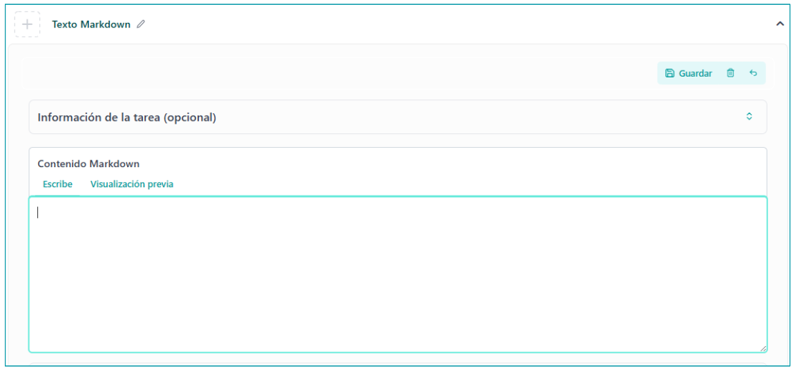 Opcións de markdown
