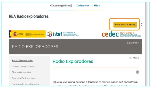 Opción Editar con eXe