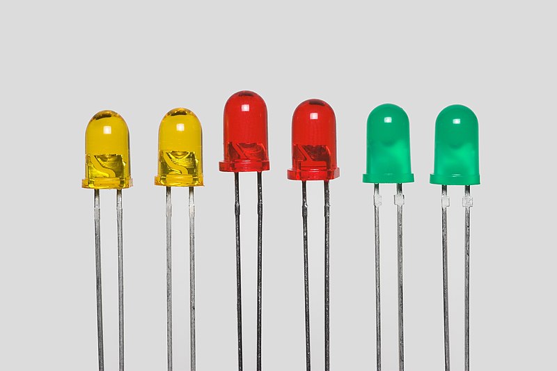 La imagen es una fotografía de LED de colores