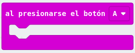Imaxe do bloque da contorna make code microbit ao presionar o botón A