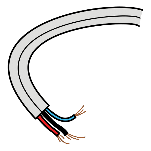 La imagen muestra el dibujo de un cable