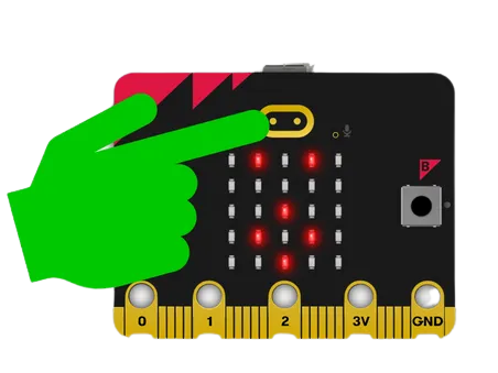 Botón táctil de la placa microbit