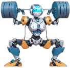 La imagen muestra  una robot haciendo ejercicio