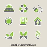 Iconos de las Formas de Energía ecológicas