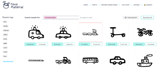 Búsqueda de imágenes en Coco Material