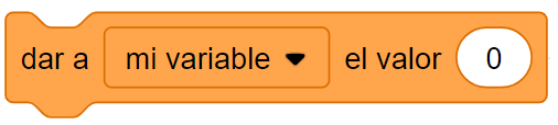 Bloque dar a mi variable el valor