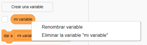 Renombrar o eliminar variable