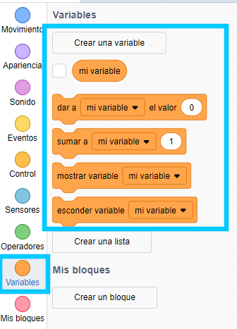 Bloques de variables