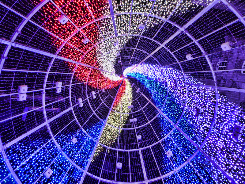 Imagen del interior de un árbol de navidad de LED 