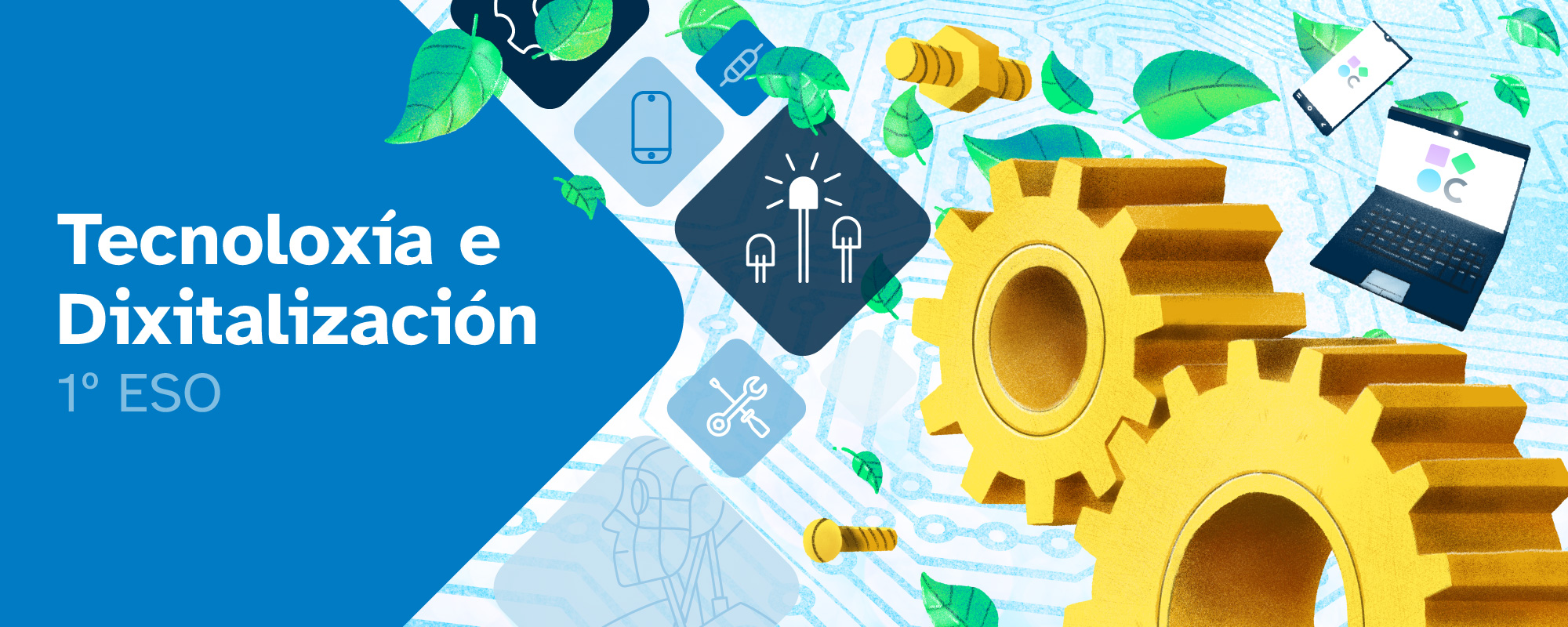 Imagen de la portada del  REA Tecnoloxía e dixitalización. Aula intelixente