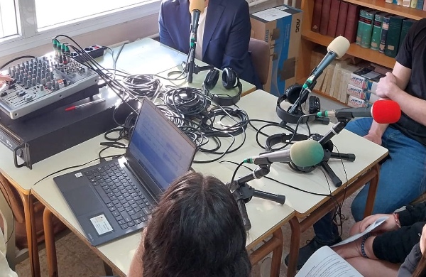 Estudio de radio en el centro