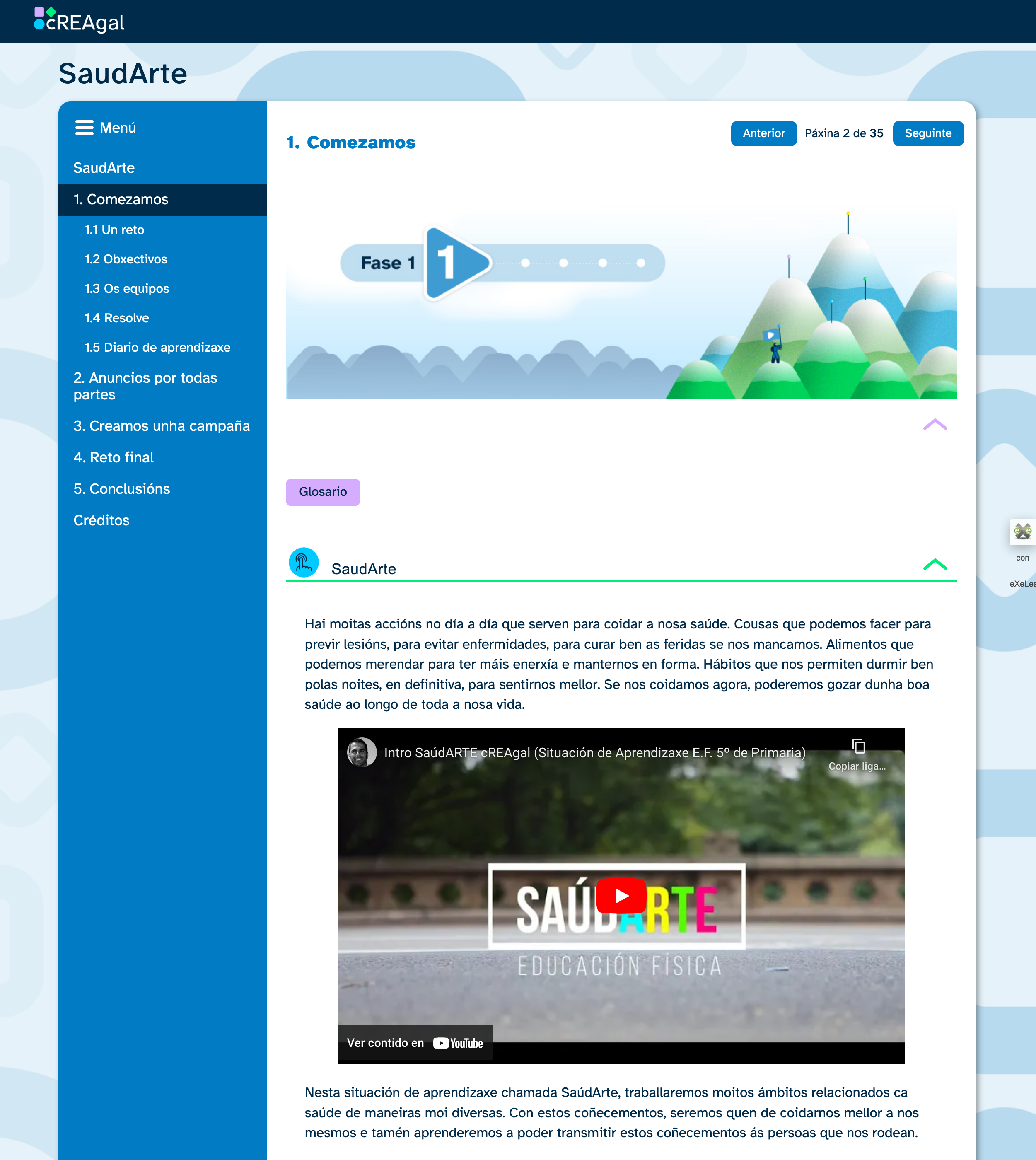 Exemplo REA con estilo cREAgal con fases