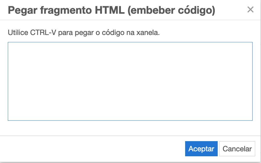 Pegar código HTML