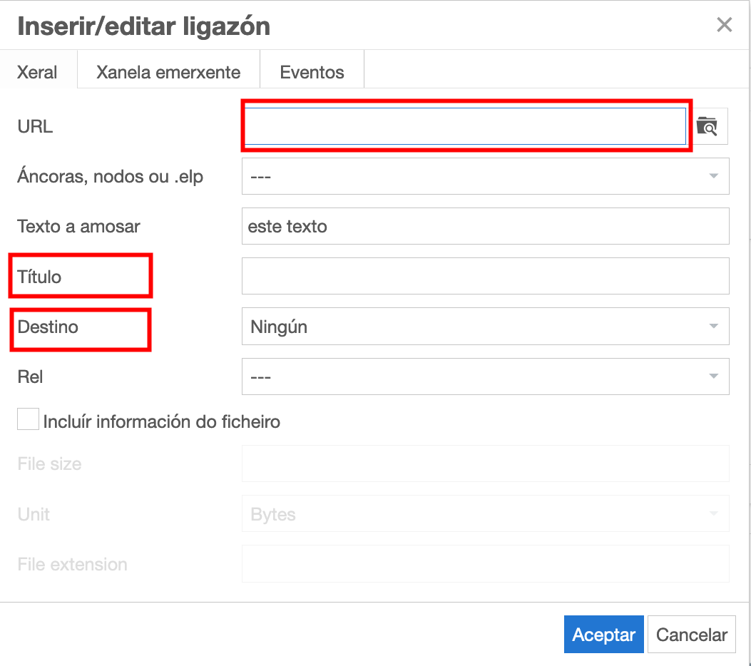Inserir hipervínculo