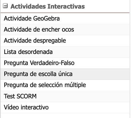 Captura de pantalla de actividades interactivas