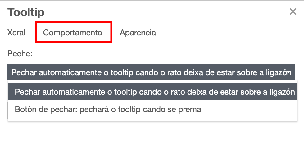 tooltip comportamento