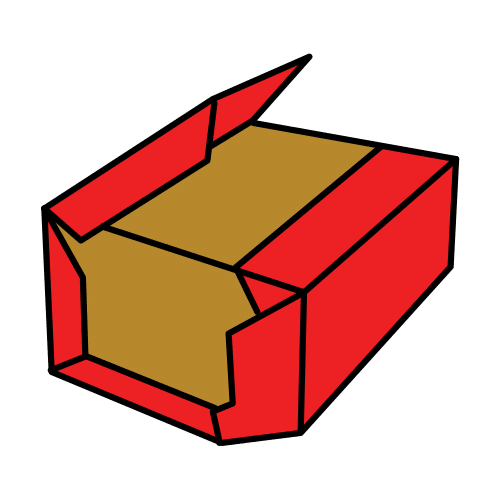 Caixa con papel a medio envolver 