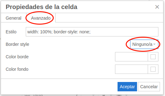Propiedades de la celda