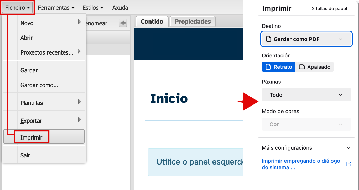 imprimir / exportar a PDF