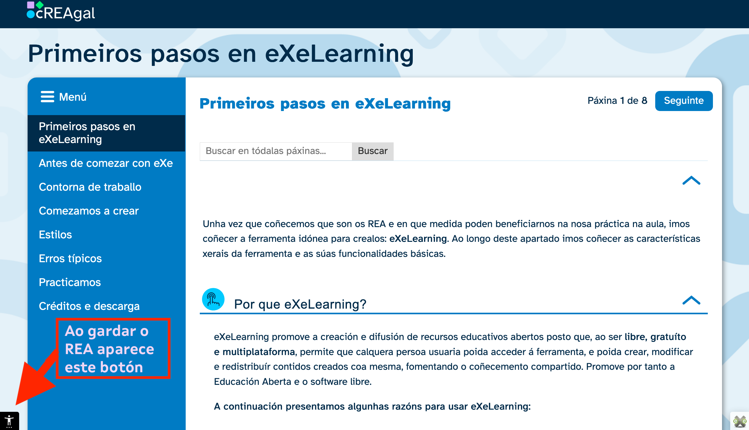 Captura de pantalla co botón da barra de accesibilidade Captura de pantalla coa miniatura da barra de accesibilidade