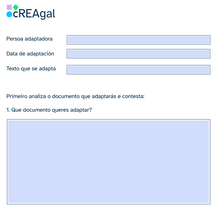 Amosa o modelo para crear recursos seguindo a lectura facilitada. Descarga o PDF (abre nunha nova xanela) 