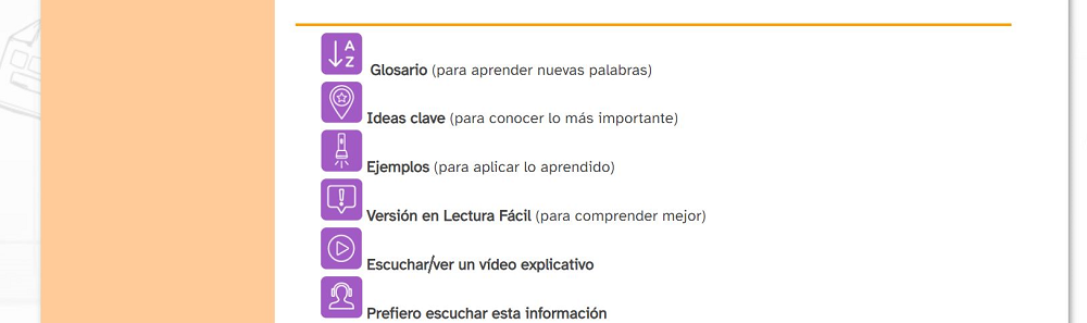 Exemplo de recursos para facilitar a comprensión Exemplo de recursos para facilitar a comprensión