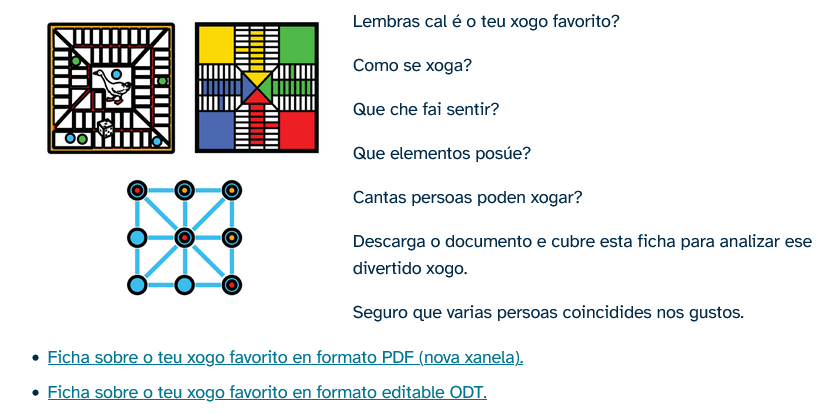 Ligazóns a PDF con texto ou botóns Captura de pantalla dun REA