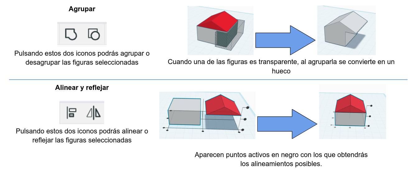 Agrupar y centrar Tinkercad