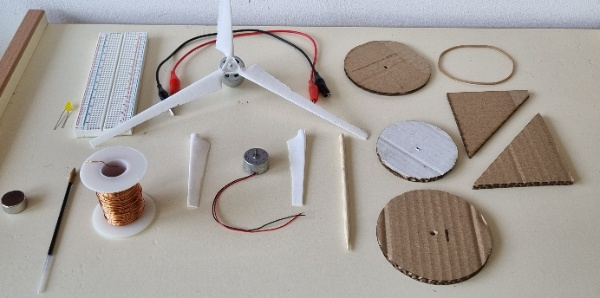 En la imagen pueden verse los materiales para construir un generador