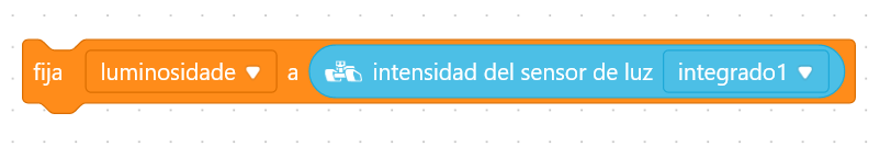 La imagen muestra  una Variable en bloques de  Mbot