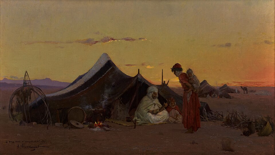 Abraham Hermanjat, Campement de bédouins au crépuscule, sans date