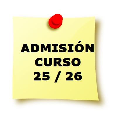 admisión curso 25/26