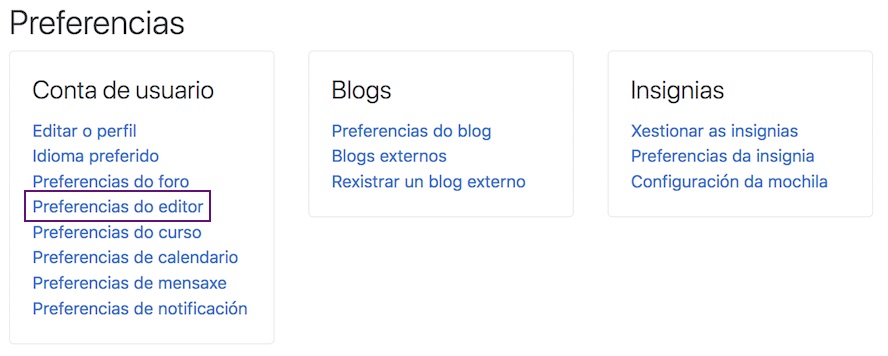 Preferencias de editor