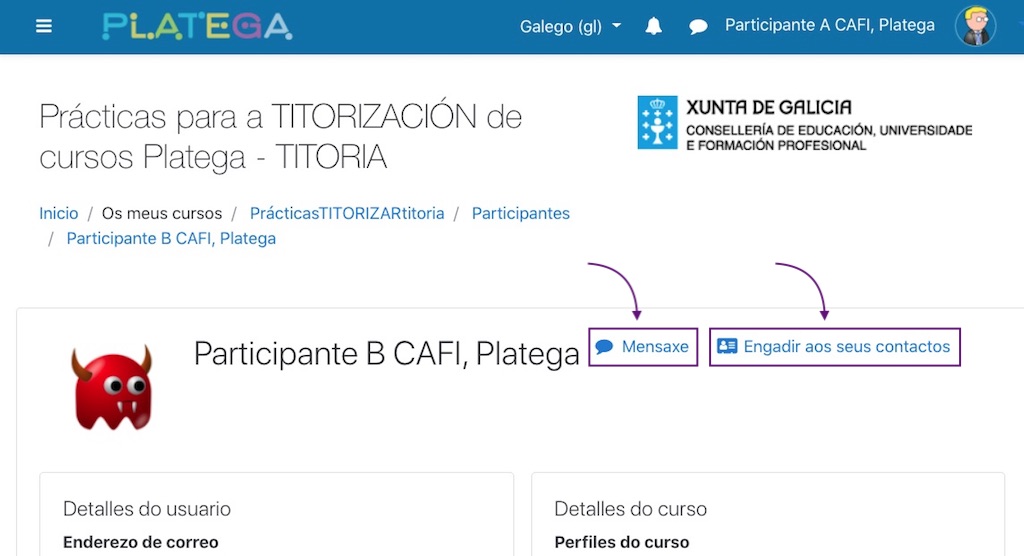 G¡Enviar mensaxe ou gardar en contactos frecuentes