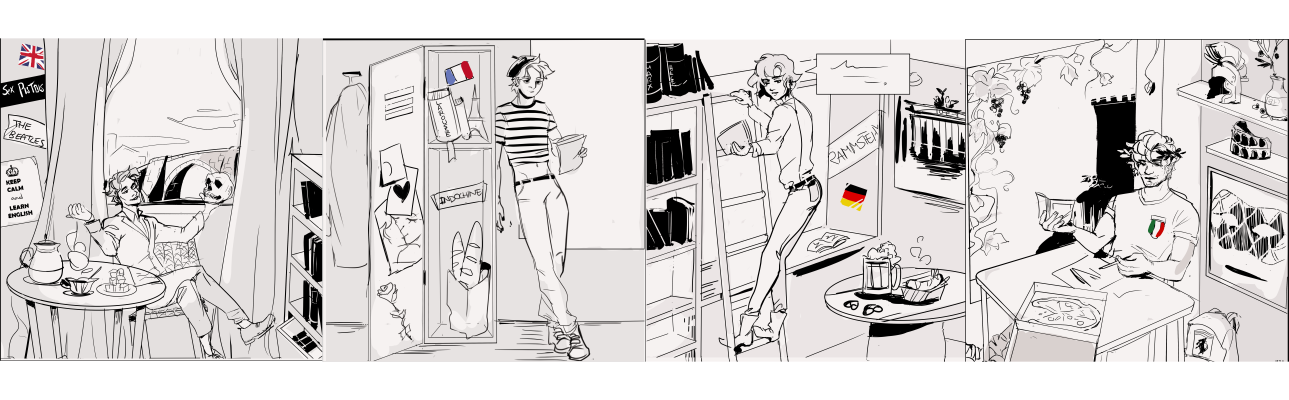 Inglés, Francés, Alemán e Italiano