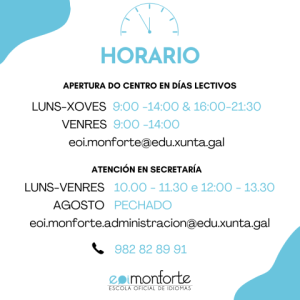 Horario do centro