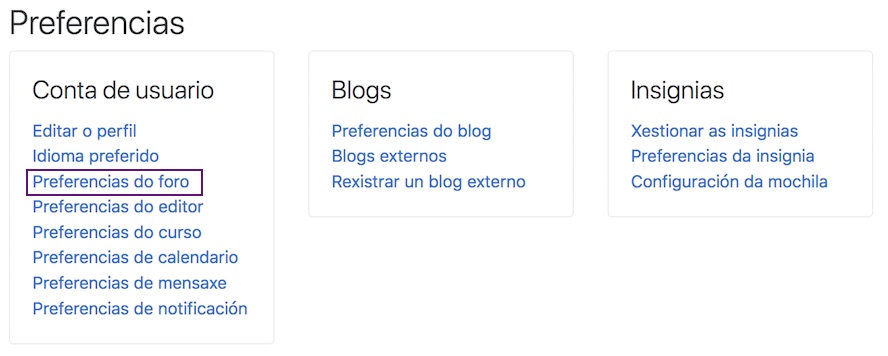 Preferencias de foro