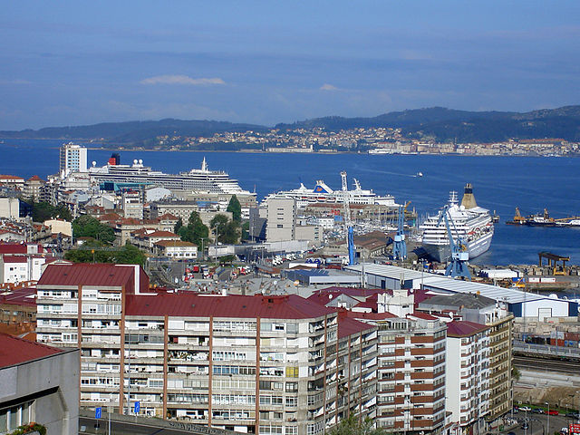 Three cruise liners in Vigo