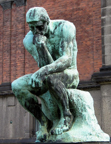 The Thinker by Auguste Rodin (1840-1917). Grubleren, in Ny Carlsberg Glyptotek. Photo by Hans Andersen. Public Domain.