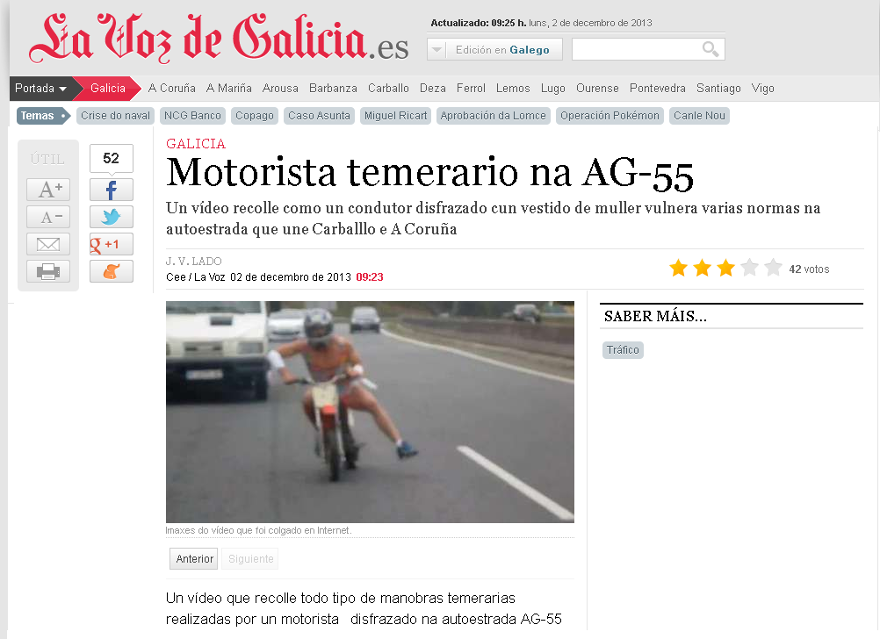 Motorista temerario