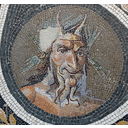 Mosaique de pavement au buste de Pan.