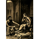 Aristotle tutoring Alexander by J L G Ferris 1895.