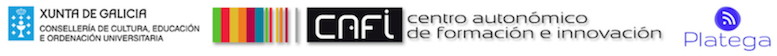 Logotipos da Xunta de Gañicia, do CAFI e de Platega.