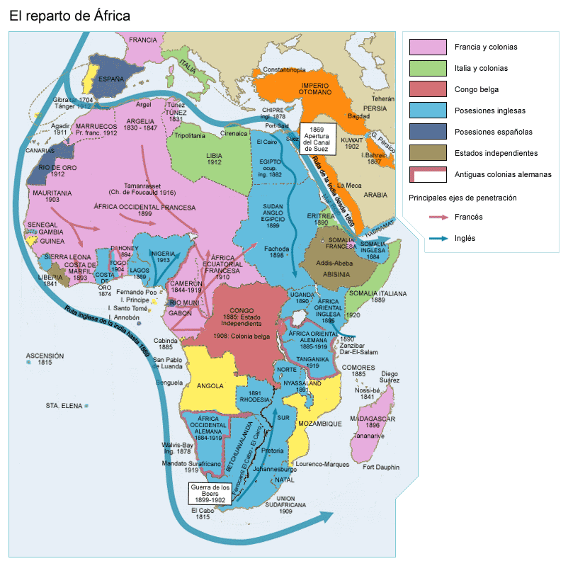 Mapa do reparto de África Mapa do reparto de África
