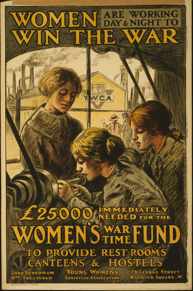 Poster urging women to join the British war effort,