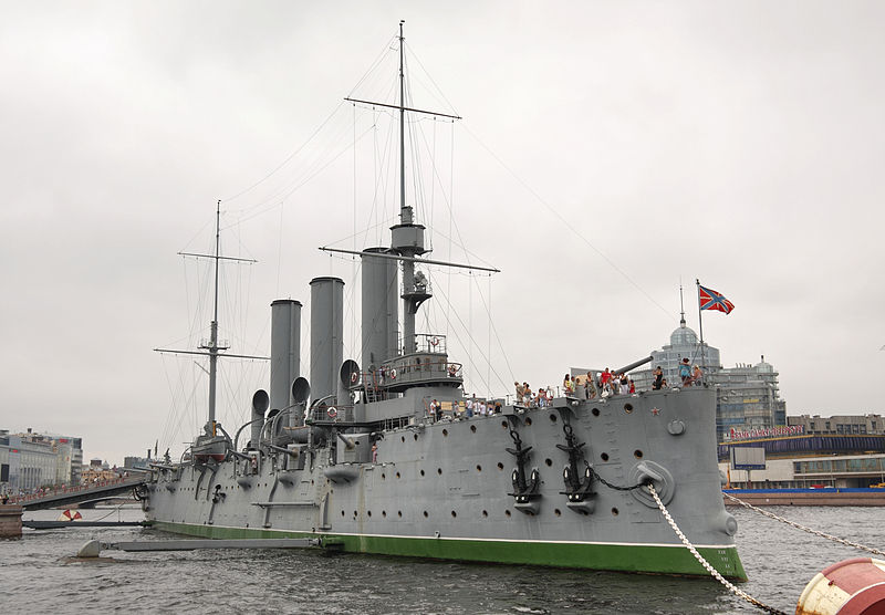  In 1917 one of the first incidents of the October Revolution took place on the cruiser.