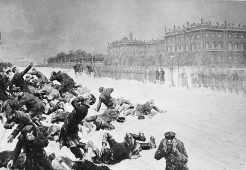 Artistic impression of Bloody Sunday in St. Petersburg