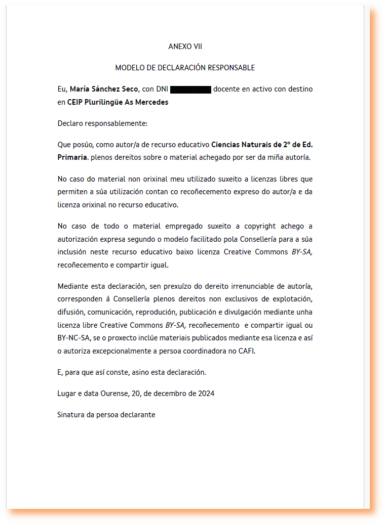 Declaración responsable