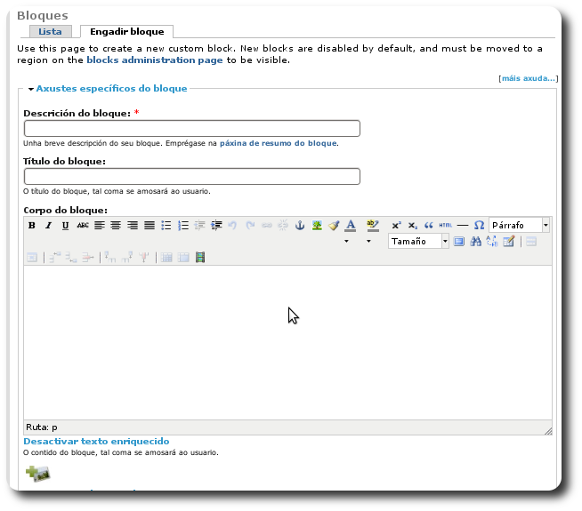 Engadir bloque Engadir bloque
