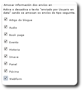 Amosar información dos envíos